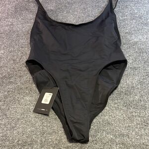 Fashion Nova Black Scoop One-Piece Swimsuit